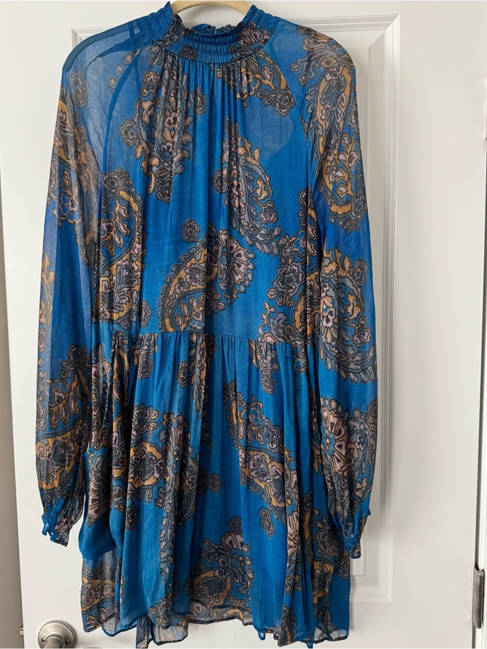 Free People Blue Paisley Mini Dress